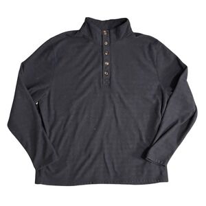 Stetson 11-014-0120-6076 BU Henley Pullover Mens 2XL Navy Blue Fleece Mock Neck